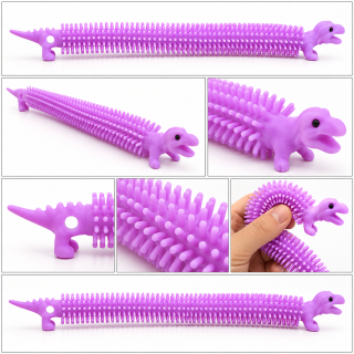 Senzorický natahovací - dinosaurus – antistresová hračka fialová